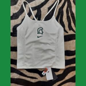 White & Green MICHIGAN STATE Tank Top Sports MSU
